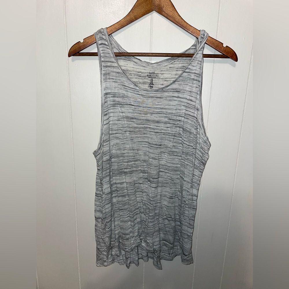 Grey and white tank top
